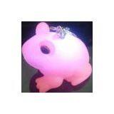Customized Design Frog Shaped PVC Material, Color Change LED Flashing Keychain for Toys