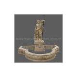 Yellow travertine statue fountain