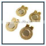 2015 Factory Price Magnetic Golf Ball Marker Hat Clip With Gold or Silver Plated