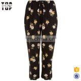 China Suppliers Floral Print Black Womens Plus Size Jogger Pants Women Joggers thumbnail-4