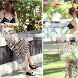 Black and White Stripe Beach Fashion Scarves Wholesale thumbnail-1