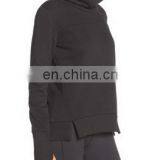 Wholesale Ladies Soft Cotton-Infused Pullover Long Sleeves With Thumbholes Cuffs High Funnel Neck Sweatshirt for Women thumbnail-3