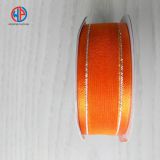 Top quality satin ribbon wired sheer ribbon / organza ribbon with satin edges