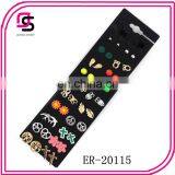 20 Pairs On a Card Earring Set With Flowers Stones And Owls thumbnail-1