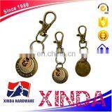 2017 new design fashion metal composite copper key chain/custom logo sign