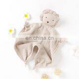 Organic Muslin Blanket Cute Knotted Lion Baby Comforter Toy thumbnail-3
