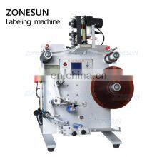 ZONESUN SL-130 Wine Double Side Sticker Round Water Semi Automatic Digital Bottle Labeling Printing Machine For Plastic Bottle thumbnail-5
