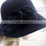Fashion 100% Wool Winter Felt Veil Hats Wholesale thumbnail-3