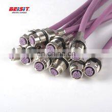 Electrical Cable Connectors 3 4 5 6 8 9 12 Pins IP67 Female For Robot M12 Waterproof