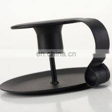 Оптовая металлическая подставка для свечей черного цвета из железа, французская тарелка для свечей, круглая подставка для свечей для украшения вечеринок и интерьера дома thumbnail-4