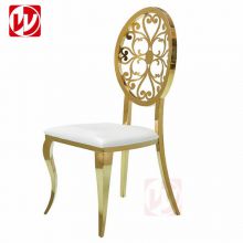 Foshan Factory Price Cheap Banquet Wedding Chair Gold Stainless Steel Dining Chair