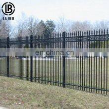 China Black Powder Coated Wrought Iron Galvanized Steel Garden Fence