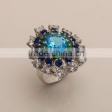 BLUE TOPPAZ,EMERALD,SAPPHIRE RING ,WHOLESALE SILVER JEWELRY,SILVER EXPORTER,SILVER JEWELRY FROM INDIA