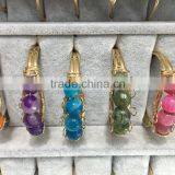 2016 New Arrival Gold Plated Drusy Agate Wire Bangle Many-sided Agate Beads Bangle thumbnail-2