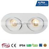 IP54 High Quality 2*7W Oval Adjustable Dimmable Anti-glare Citizen Cob Downlight thumbnail-1