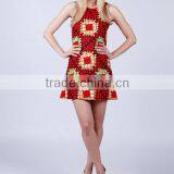 sleeveless A line shift wax print kitenge short african design dresses