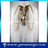 Factory wholesale new gold chain design sexy body chains rhinestone chain jewelry B0009