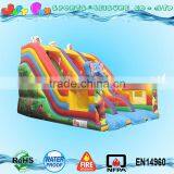 Big Inflatable Slide the Safari Theme, Animal Inflatable Slide for Sale, 3d Elephant n Hippo Double Lane Slide thumbnail-3