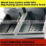 Electric 2-tank Fryer 2-basket Restaurant Deep Fat Steak Fryer Guangzhou Factory thumbnail-3