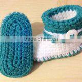Green Color Optional Hand Crochet Baby Booties for Baby thumbnail-3