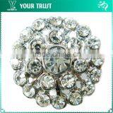Vintage Crystal Rhinestone Silver Metal Nickel Free Shank Rhinestone Button thumbnail-4