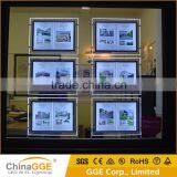 Slim Indoor Wall Hanging Backlit Crystal Advertising Light Box Window Display Real Estate Light Pockets thumbnail-2
