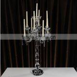 2016 9 Arms Floor Standing Crystal Candle Holder With Hanging Crystals