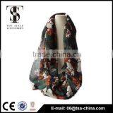 2016 New Fashion Print Voile Scarf Autumn/winter Contrast Color Loop Scarves thumbnail-1