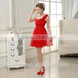 White Red Champagne Wedding Bridesmaid Dresses Short Girl Prom Gowns Women Elegant Party Princess Ball Dress thumbnail-3