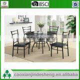 Dining Room Furniture Metal Frame Table and Chair MDF Top 1+4 thumbnail-1