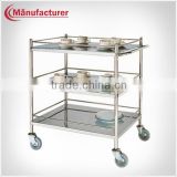 High Quality Stainless Flexible Wheeled Tea Serving Cart/Utility Food Delivery Equipment