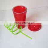 16oz Plastic Cup With Lid and Straw thumbnail-3