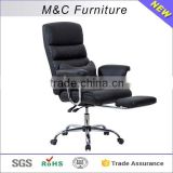 2016 popular PU material reclining office chair with footrest