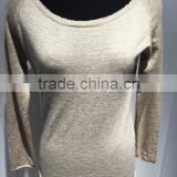 LADIES CASHMERE LONG SLEEVE ROUND NECK BASIC PULLOVER