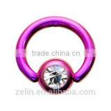 The Hot Sale Crystal Purple Titanium BCR Captive Ring Nose & Lip Rings thumbnail-1