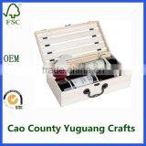 2 Bottle Wooden Wine Boxes Handmade Natural Pine Wood Wine Travel Storage Box