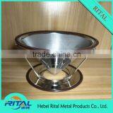 Reusable Stainless Steel Cone Dripper With Cup Stand