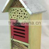FSC Wooden Garden Hanging Bee Insect Hotel Wooden Insect Bee House thumbnail-4