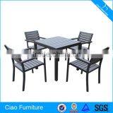 Elegant Modern Plastic Wood Dining Set thumbnail-1