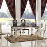 TH376 Modern Steel Frame Marble Dining Table thumbnail-1