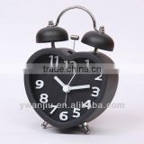 Supply creative retro twin bell alarm clock / heart-shaped alarm clock