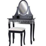 Make Up Table With Bench, Wooden Dressing Table With Mirror and Stool, Bedroom Wooden Furniture thumbnail-3