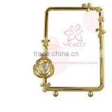 24K gold plated Square 3.5x5" Picture Frame with Rose