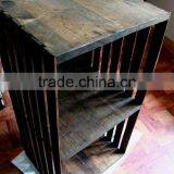 Living Room Antique The Study Wooden Storage Stand Crate thumbnail-3