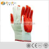 10gauge red solid latex gloves for construction