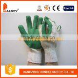 Latex Gloves Bleach Cotton Polyester Liner Green Rubber Coated On Palm thumbnail-1
