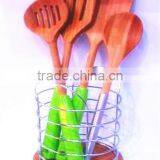New Durable Natural Bamboo Kitchen Tools With Silicone Handle