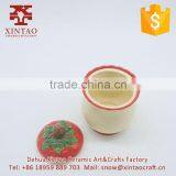 Eco-friendly Strawberry Ceramic Soup Pots With Lid for Kitchenware thumbnail-2