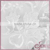 White Floral Chiffon Lace Embroidery Fabric, Fashion Applique Designs Lace thumbnail-4