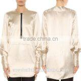 2016 Hot Sale Silk Satin Blouse Fashion Designs OEM Service thumbnail-6